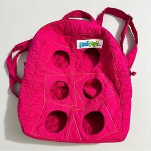 Jack Popz The Jack Pink Geo Webkins Pet Quilted Backpack- EUC